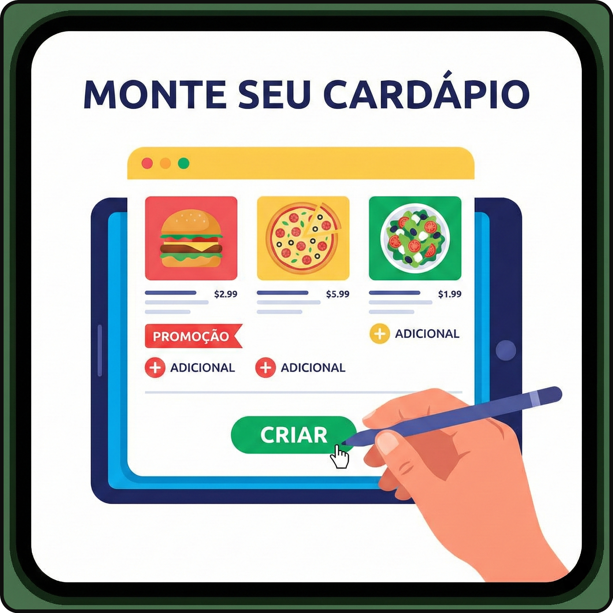 Montagem de cardápio